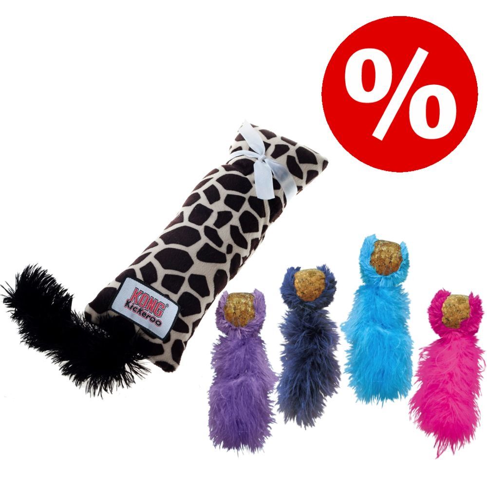 KONG Set: Kickeroo Giraffen-Look + Cat Cork Ball Katzenspielzeug