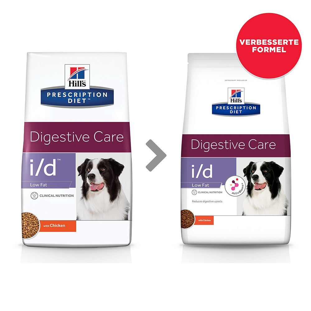 Hill's Prescription Diet 1,5 kg i/d Low Fat Digestive Care Hundefutter mit Huhn Hill's Prescription Trockenfutter für Hunde