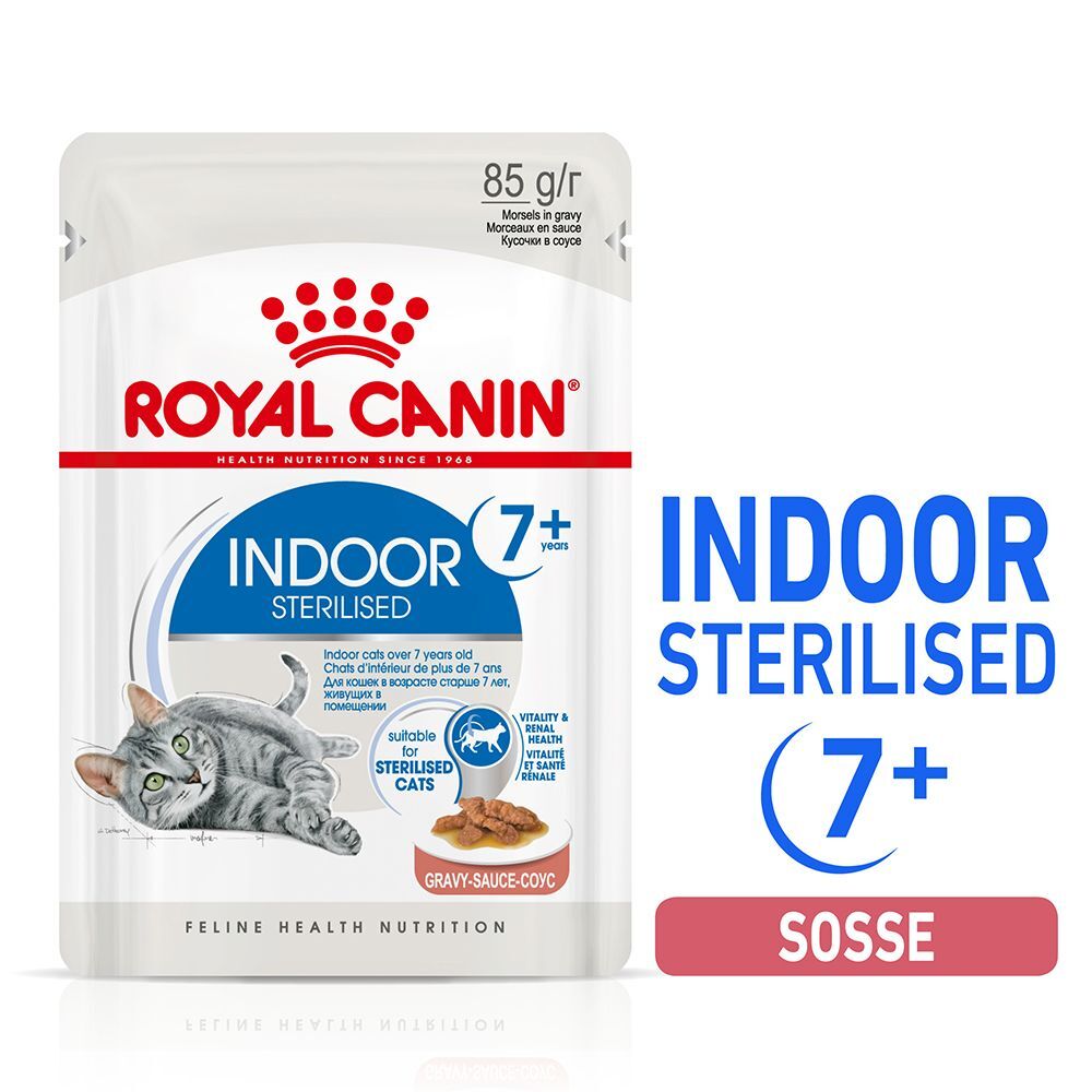 Royal Canin 12x 85g Indoor Sterilised 7+ in Sosse Royal Canin Nassfutter für Katzen