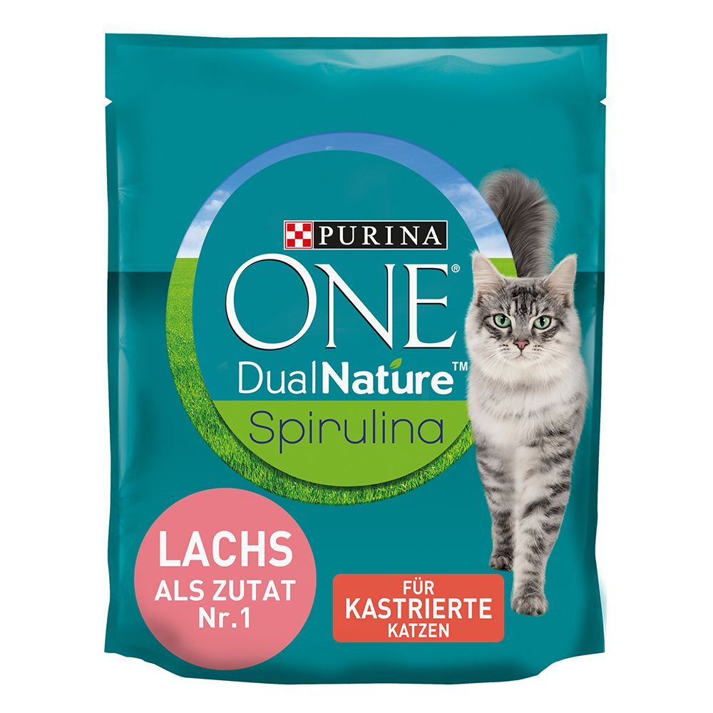 Purina One 1,4kg Dual Nature Sterilized Lachs mit Spirulina Purina ONE Trockenfutter für Katzen