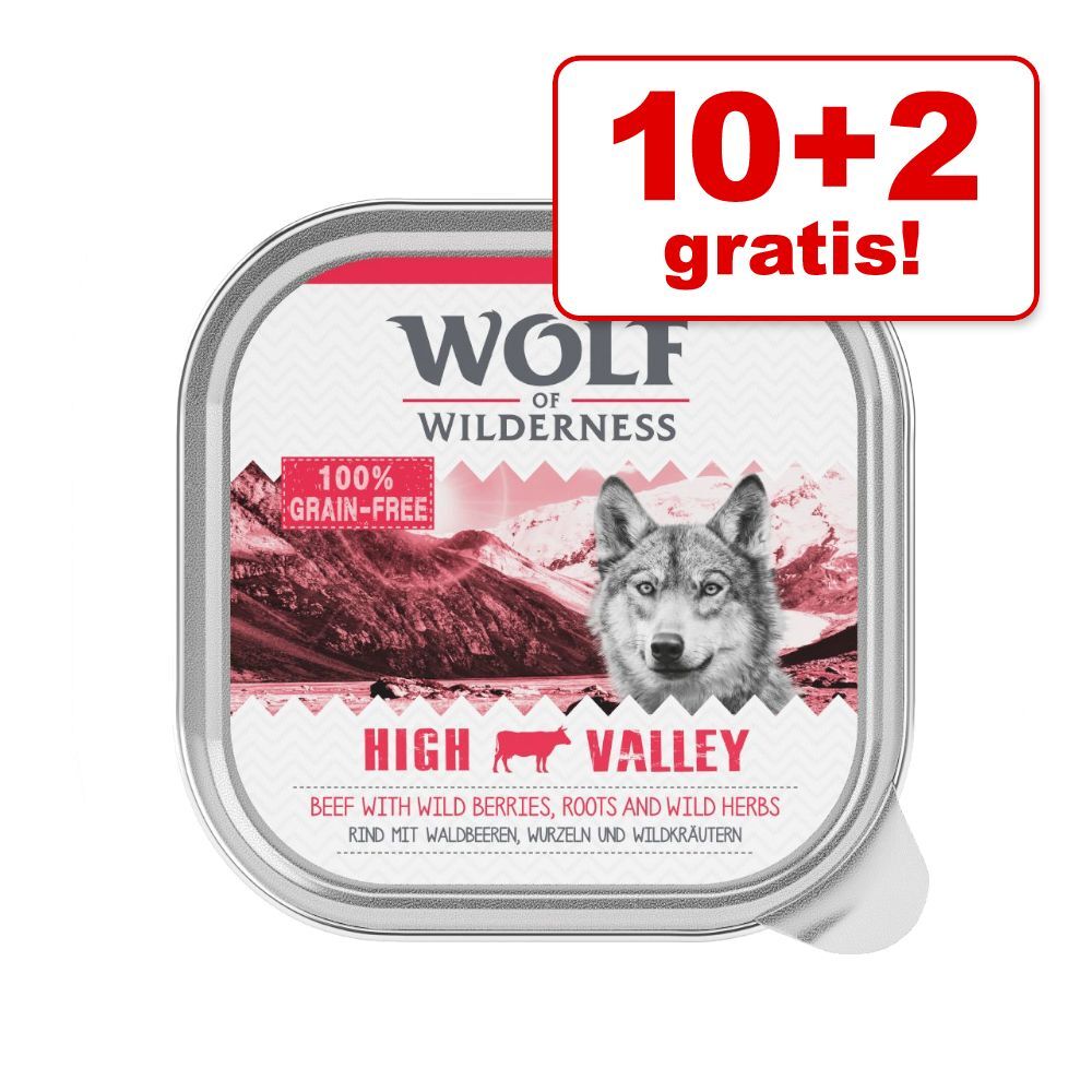 Wolf of Wilderness 12x 300g Adult Lamm Wolf of Wilderness Nassfutter für Hunde  - 10 + 2 gratis!