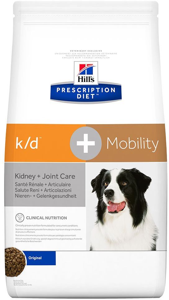 Hill's Prescription Diet 2x 12kg k/d + Mobility Kidney + Joint Care Original Hill's Prescription Diet Trockenfutter für Hunde