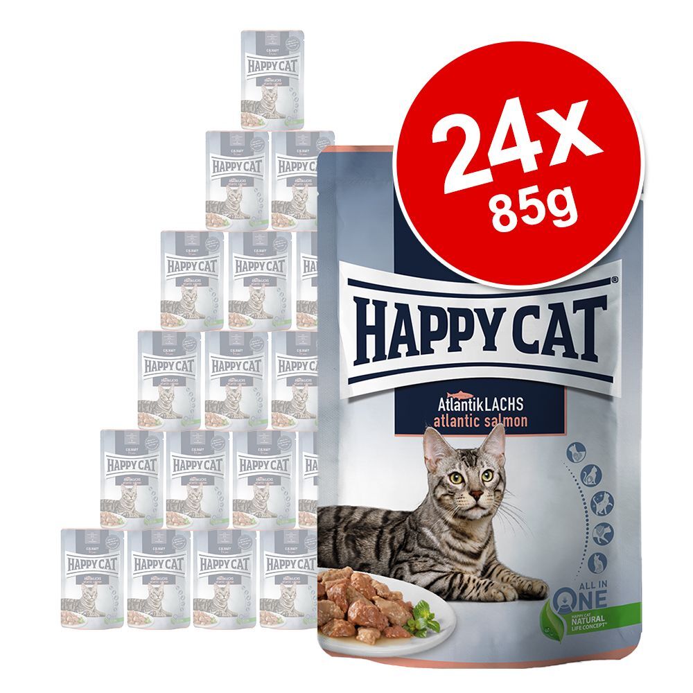 Happy Cat 24x 85g Pouch Meat in Sauce Land-Ente Happy Cat Nassfutter für Katzen