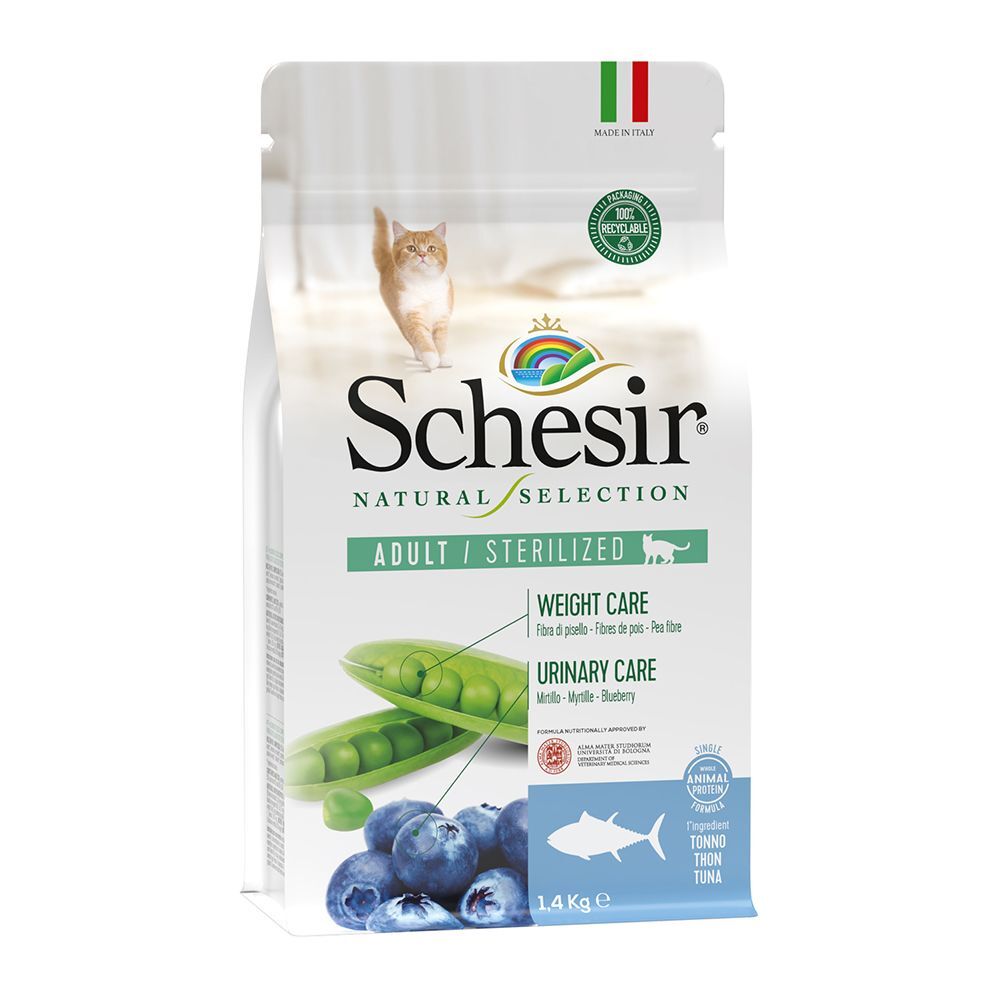 Schesir 2x 4,5kg Natural Selection Adult Sterilized mit Thunfisch Schesir Trockenfutter für Katzen