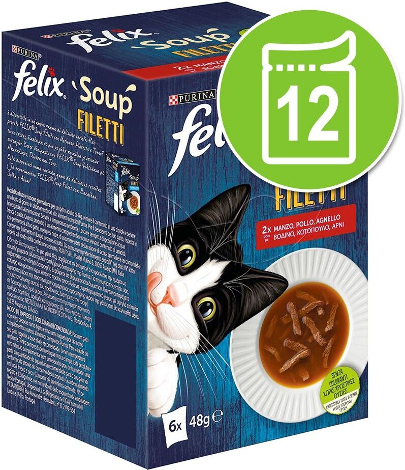 Felix 12x 48g Soup Filet Ocean Selection Felix Katzenfutter nass