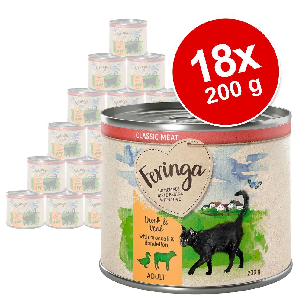 Feringa 18x 200g Menü Duo-Sorten Forelle & Huhn Feringa Nassfutter für Katzen