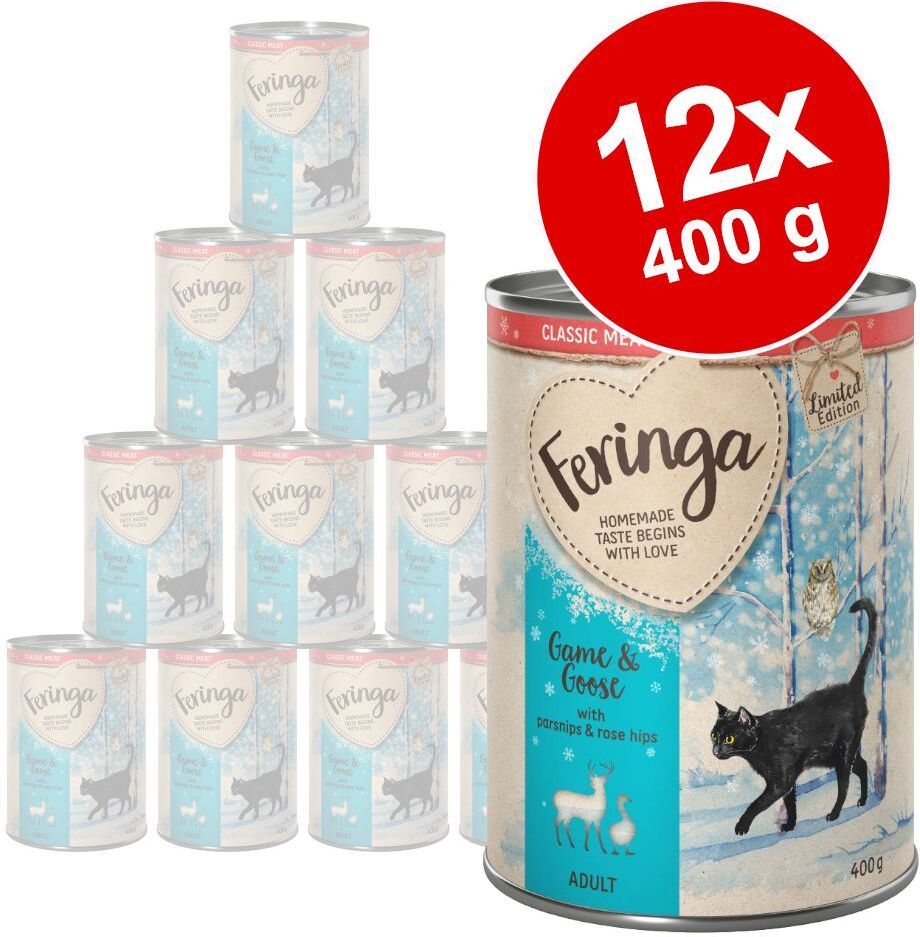 Feringa 12x 400g Menü Duo-Sorten Wild Feringa Nassfutter für Katzen