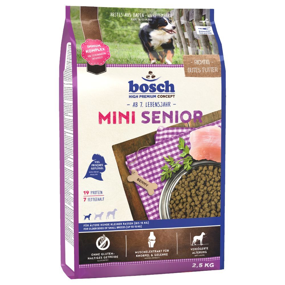 Bosch High Premium concept 3x 2,5kg Mini Senior bosch Trockenfutter für Hunde