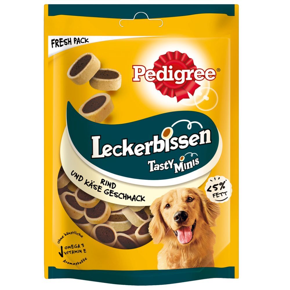 Pedigree 6x 140g Leckerbissen Mini-Happen Käse & Rind Pedigree Hundesnacks
