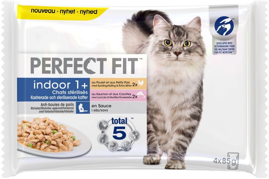 Perfect Fit 52x 85g Sterilise Indoor Adult 1+ Huhn & Lachs Perfect Fit Nassfutter für Katzen