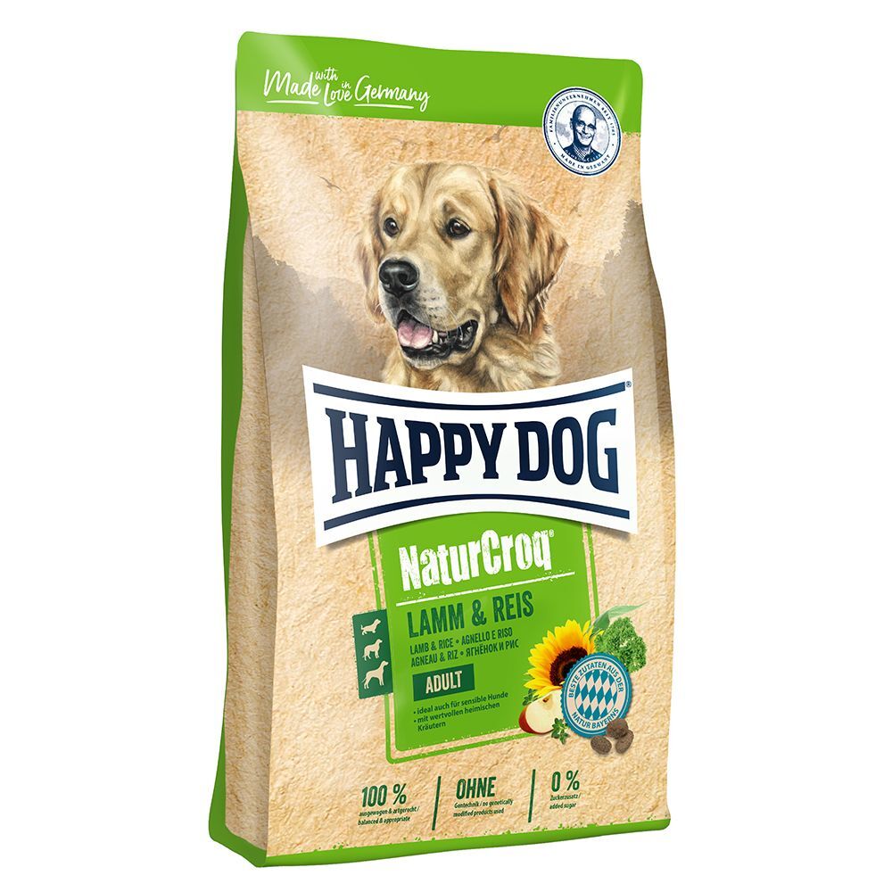 Happy Dog NaturCroq 2x 15kg Lamm & Reis Happy Dog NaturCroq Trockenfutter für Hunde