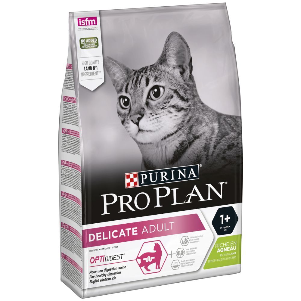 Pro Plan 3x 3kg PRO PLAN Delicate reich an Lamm PURINA Trockenfutter Katze