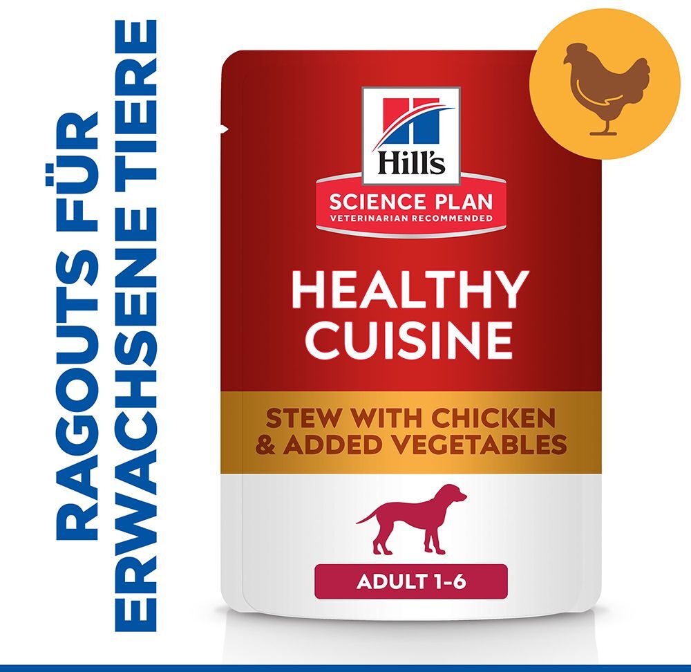 Hill's Science Plan 24x 80g Healthy Cuisine Adult mit Huhn Hill's Science Plan Nassfutter für Hunde