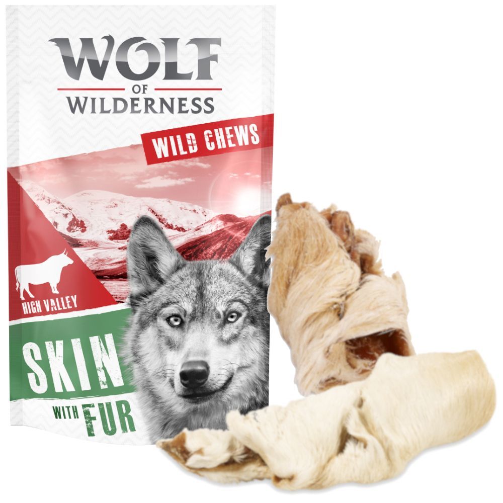 Wolf of Wilderness - Proteinsnack - Rinderhaut mit Fell - 435 g (ca. 9 Stücke)