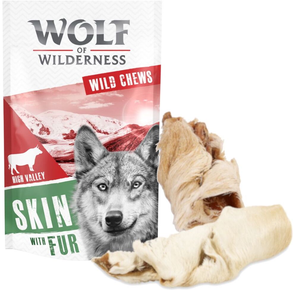 Wolf of Wilderness - Proteinsnack - Rinderhaut mit Fell - 870 g (ca. 18 Stücke)