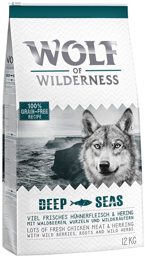 Wolf of Wilderness 1kg Adult "Deep Seas" - Hering Wolf of Wilderness Trockenfutter für Hunde