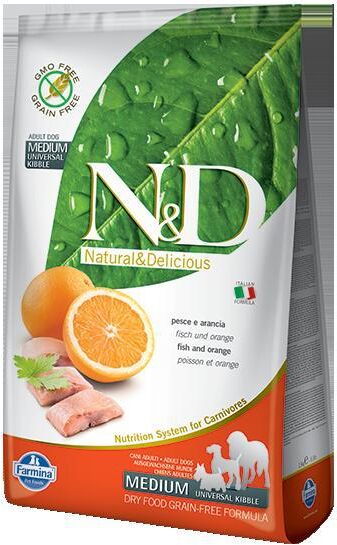 Natural&amp;Delicious N&amp;D dog GF ADULT MEDIUM FISH/ORANGE - 12kg