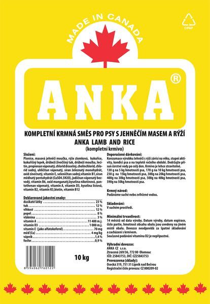 ANKA Lamb and Rice - 10kg