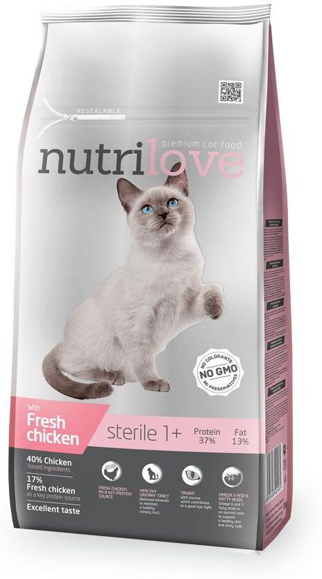 NUTRILOVE cat  STERILE - KUŘECÍ 7kg