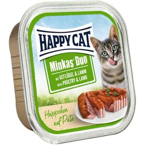 Becker HAPPY CAT Minkas Duo Paté Häppchen auf Paté 100 Gramm Katzennassfutter 1 2 x 100 Gramm mit Geflügel & Lamm