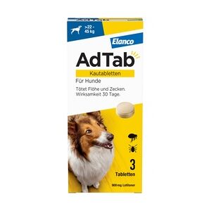 Elanco ADTAB 900 mg Kautabletten für Hunde >22-45 kg 3 Stück
