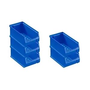 PROREGAL 5x Blaue Sichtlagerbox 2.0   HxBxT 7,5x10x17,5cm   0,8 Liter   Sichtlagerbehälter, Sichtlagerkasten, Sichtlagerkastensortiment