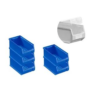 PROREGAL 5x Blaue Sichtlagerbox 2.0 mit Abdeckung   HxBxT 7,5x10x17,5cm   0,8 Liter   Sichtlagerbehälter, Sichtlagerkasten