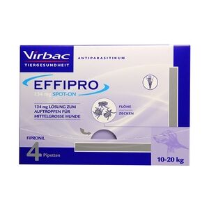 Virbac EFFIPRO 134 mg Pip.Lsg.z.Auftropf.f.mittelgr.Hund 4 Stück