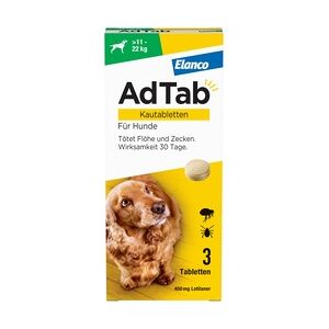 Elanco ADTAB 450 mg Kautabletten für Hunde >11-22 kg 3 Stück