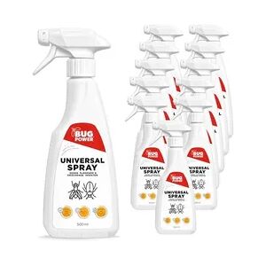 BugPower Universal Insektenspray - gegen alle kriechenden und fliegenden Insekten: 12 x 500 ml