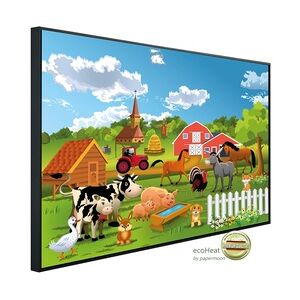 papermoon Infrarotheizkörper EcoHeat 75x120 cm 900 Watt, Farm Kindermotiv