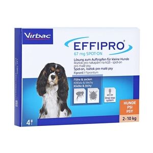 Virbac EFFIPRO 67 mg Pip.Lsg.z.Auftropf.f.kl.Hunde 4 Stück