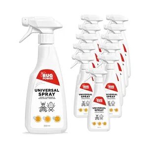 BugPower Universal Insektenspray - gegen alle kriechenden und fliegenden Insekten: 12 x 500 ml
