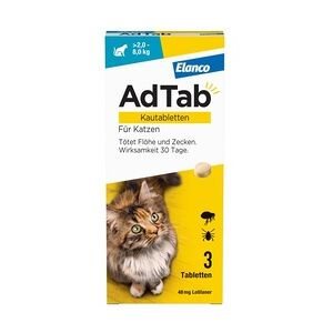 Elanco ADTAB 48 mg Kautabletten für Katzen >2-8 kg 3 Stück