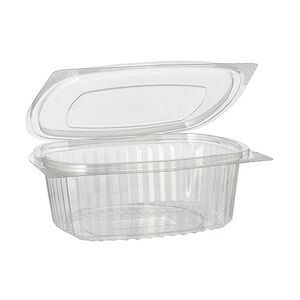 Starpak 50 Feinkost- und Salatschalen mit Klappdeckel, R-PET oval 500 ml 5,5 cm x 12,4 cm x 15 cm klar