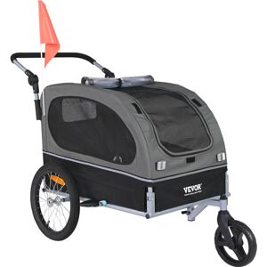 VEVOR Hundeanhänger 40 kg 2in1 Fahrradanhänger Kohlenstoffstahl + 600D Oxford-Gewebe + pp faltbar 1470 x 720 x 780 mm als Anhänger 1530 x 720 x 825 mm als