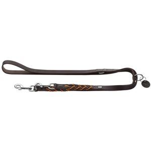 DOG SPORT HUNTER Verstellbare Führleine Solid Education Cord 20/200, dunkelbraun/orange