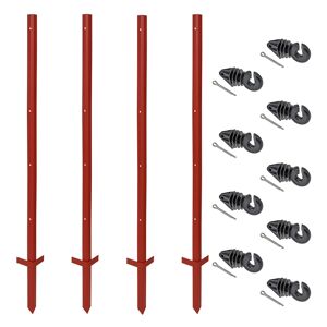 VOSS.farming Set: 20x Winkelstahlpfähle 115cm + 100x Ringisolatoren mit Splint