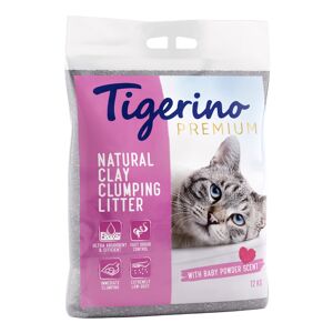 Tigerino Premium Katzenstreu 2 x 12 kg - Sparpaket - Babypuderduft