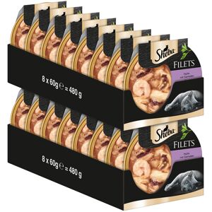 Sparpaket Sheba Filets 32 x 60 g - Huhn mit Garnelen