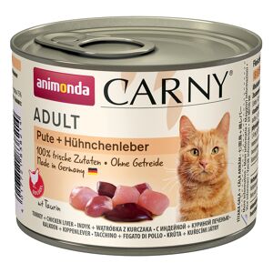 animonda Carny Adult 6 x 200 g - Pute & Hühnchenleber