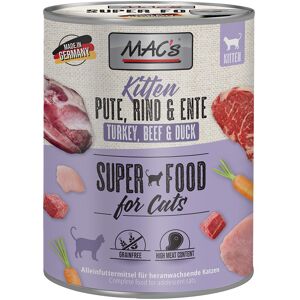 MAC's MAC´s Cat Katzenfutter 6 x 800 g - Kitten Pute, Rind, Ente