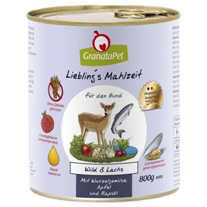 Sparpaket GranataPet Liebling's Mahlzeit 24 x 800 g - Wild & Lachs mit Wurzelgemüse, Fenchel, Apfel & Rapsöl