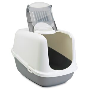 Savic Katzentoilette Nestor Jumbo - Komplettset: Toilette hellgrau + 2 extra Filter + 6 Bag it up