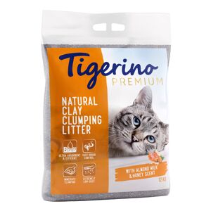 Tigerino Premium Katzenstreu 2 x 12 kg - Sparpaket - Mandelmilch & Honig-Duft