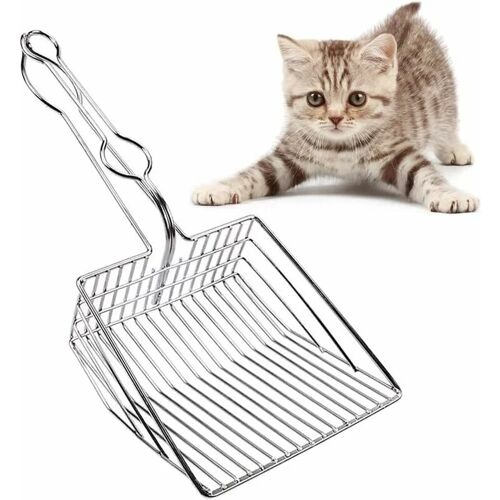 MINKUROW Katzenstreu-Schaufel, große Katzenstreu-Schaufel, Metall-Katzenstreu-Schaufel, langlebige Katzenstreu-Schaufel, leicht zu sieben, für Haustiere,