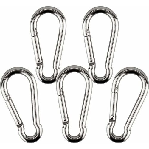 Hiasdfls - 5er-Pack strapazierfähige Edelstahlkarabiner für Camping-Hängematte, Wandern, Hundeleine (297 lbs)