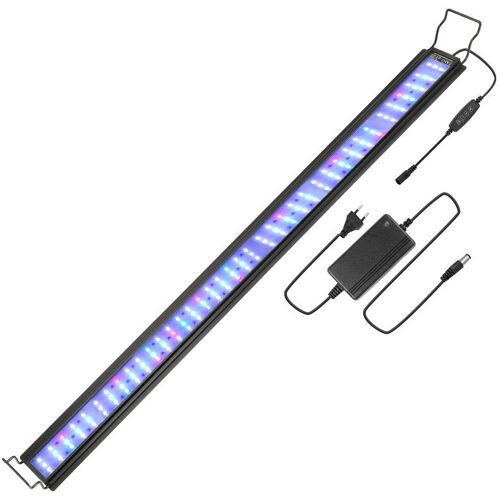 Randaco – 45W led Aquarium mit timer Aquariumleuchte Abdeckung rgb Licht,107-130cm – Schwarz