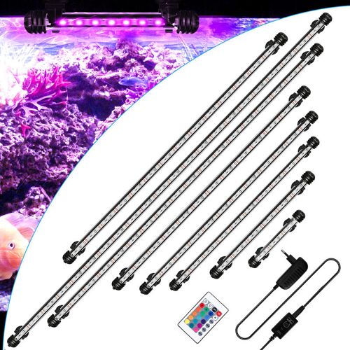 Tolletour – 37cm led Aquarium rgb Beleuchtung Wasserdicht Aquarium Lampe Schalentiere – Schwarz