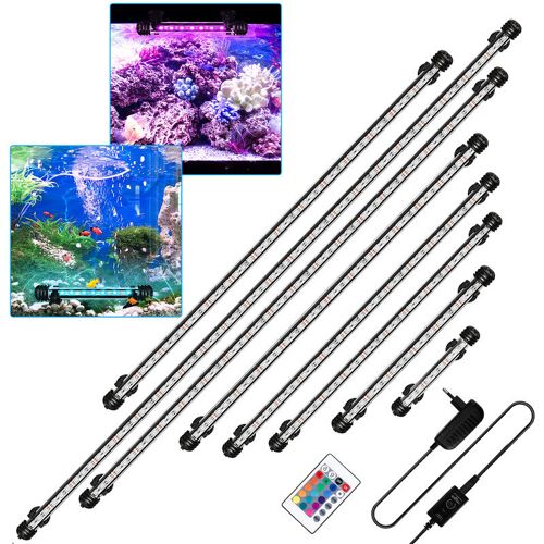 Vingo – 18cm led Aquarium rgb Beleuchtung Wasserdicht Aquarium Lampe Schalentiere – Schwarz